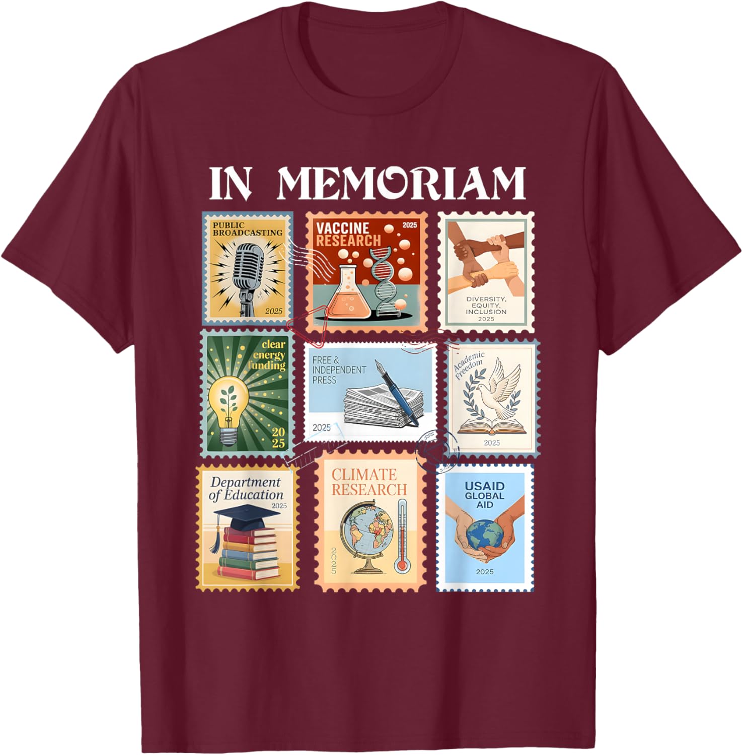 in Memoriam Pro Democracy Resist Activism Women Feminist T-Shirt - T-Shirt | Maroon