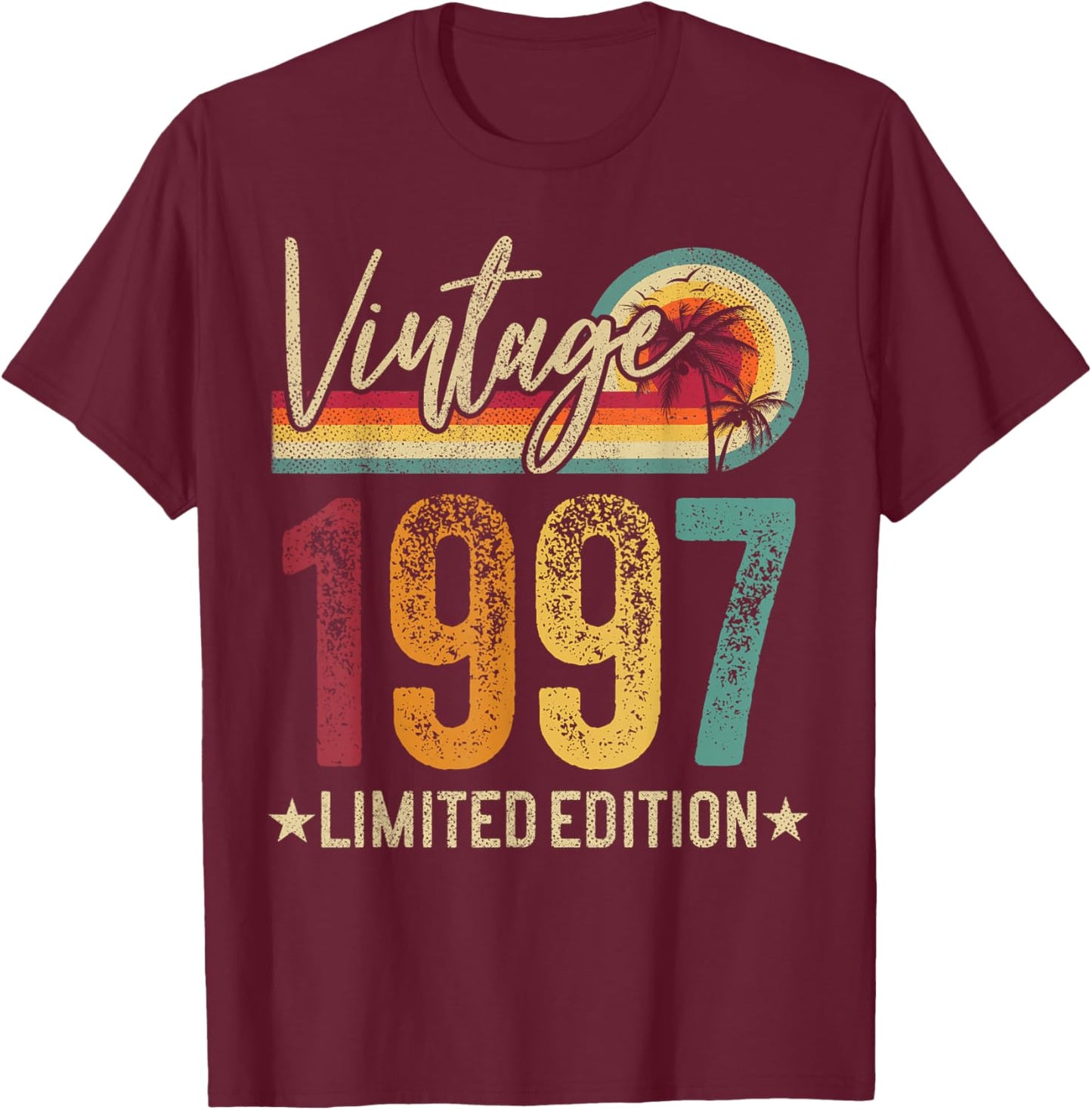 1997 28th Birthday 28 Years Old Retro Men Women - Vintage T-Shirt - T-Shirt | Maroon