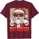 HUGvyn Funny Six Seven Meme Christmas Cool Santa Saying 6 7 T-Shirt - T-Shirt | Maroon