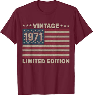 US Flag 55 Birthday American USA Men 55yr 1971 55th Birthday T-Shirt - T-Shirt | Maroon