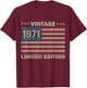 US Flag 55 Birthday American USA Men 55yr 1971 55th Birthday T-Shirt - T-Shirt | Maroon