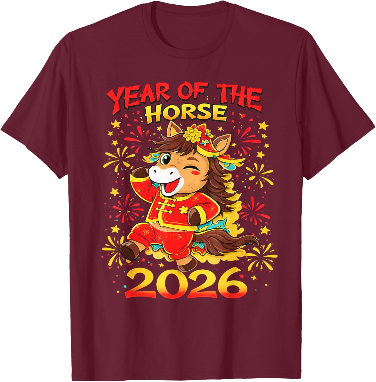 Lunar New Year 2026 Chinese New Year Decorations T-Shirt - T-Shirt | Maroon