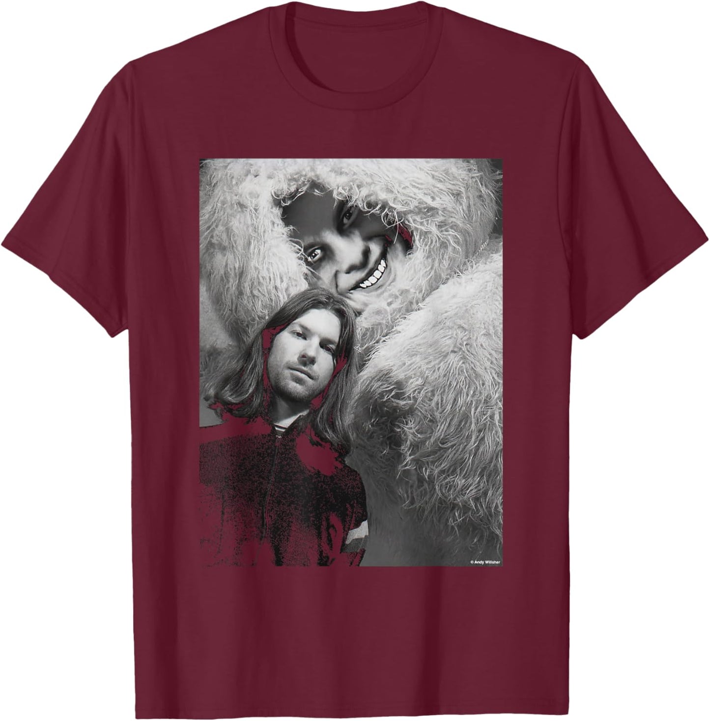 Windowlicker Era Aphex Twin Portrait by Andy Willsher T-Shirt - T-Shirt | Maroon