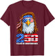 4th July American Flag Eagle Vintage 250 Years 1776 2026 T-Shirt - T-Shirt | Maroon