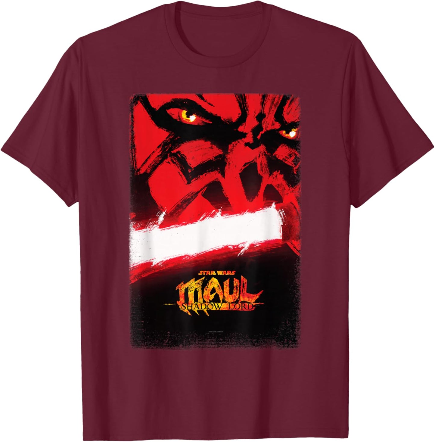 Star Wars Maul - Shadow Lord Official Pre-Release Poster Art T-Shirt - T-Shirt | Maroon