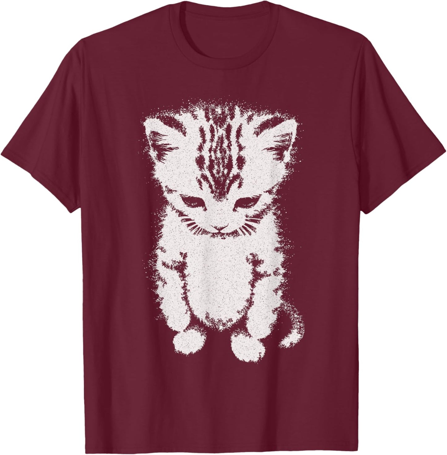 Sad Kitten Meme Standing Cat Funny Cat Meme Men Women Kids T-Shirt - T-Shirt | Maroon