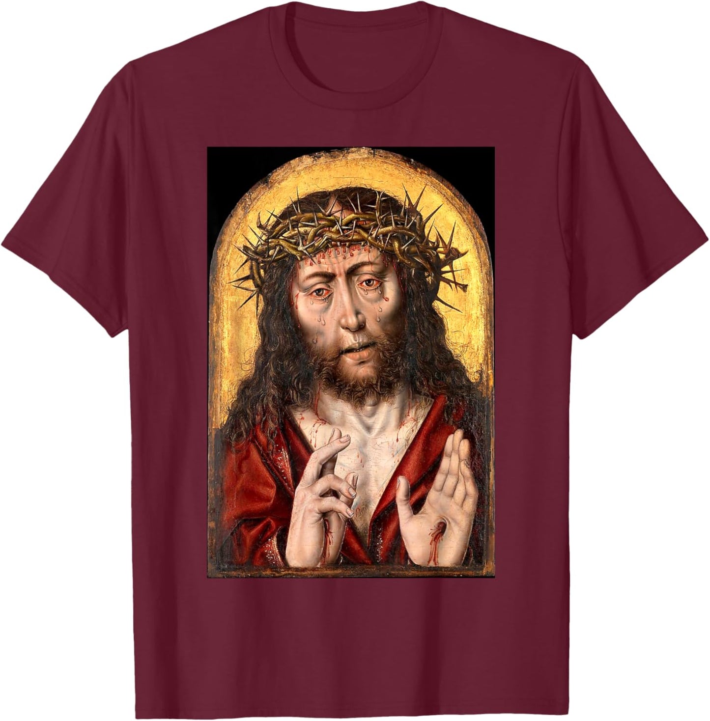 Jesus Christ Man of Sorrows Painting 1525 T-Shirt - T-Shirt | Maroon