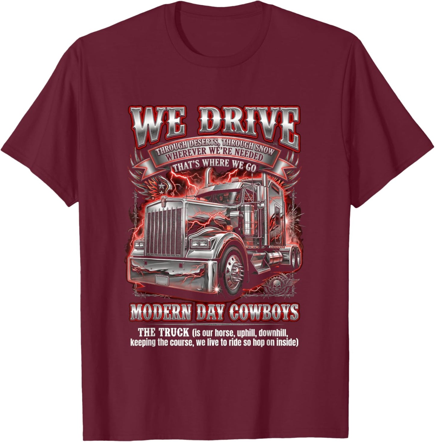 Big Rig Semi Truck Driver T-Shirt - T-Shirt | Maroon