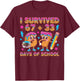 I Survived 67 100 Days of School Funny 100th Day of School T-Shirt - T-Shirt | Maroon
