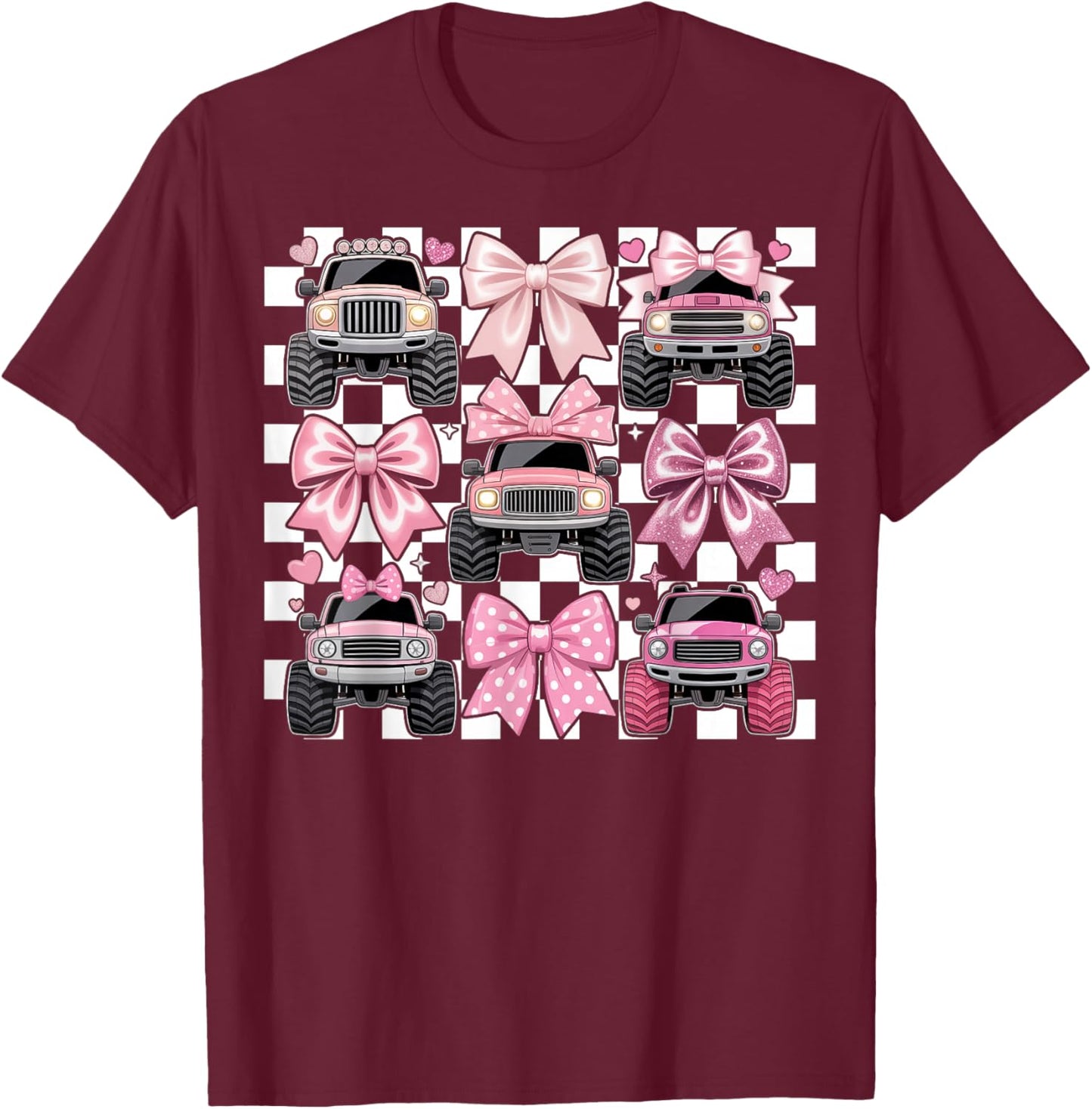 Pink Monster Truck T-Shirt - T-Shirt | Maroon