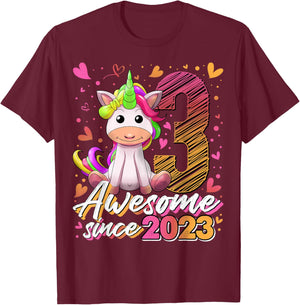 3rd Birthday Shirt Girl 3 Year Old Gifts 3 Birthday Girl T-Shirt - T-Shirt | Maroon