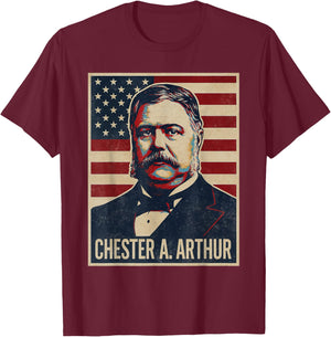 Chester A. Arthur Portrait T-Shirt - T-Shirt | Maroon
