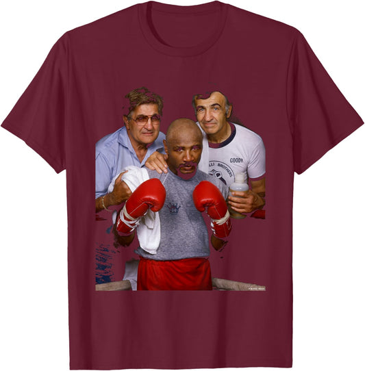 Boxing Marvin Hagler Pat Goody Petronelli Michael Grecco T-Shirt - T-Shirt | Maroon