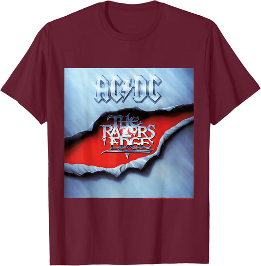 AC/DC Music Band The Razors Edge Iconic Design T-Shirt - T-Shirt | Maroon