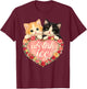 Abolish ICE Cute Cat Valentine T-Shirt - T-Shirt | Maroon