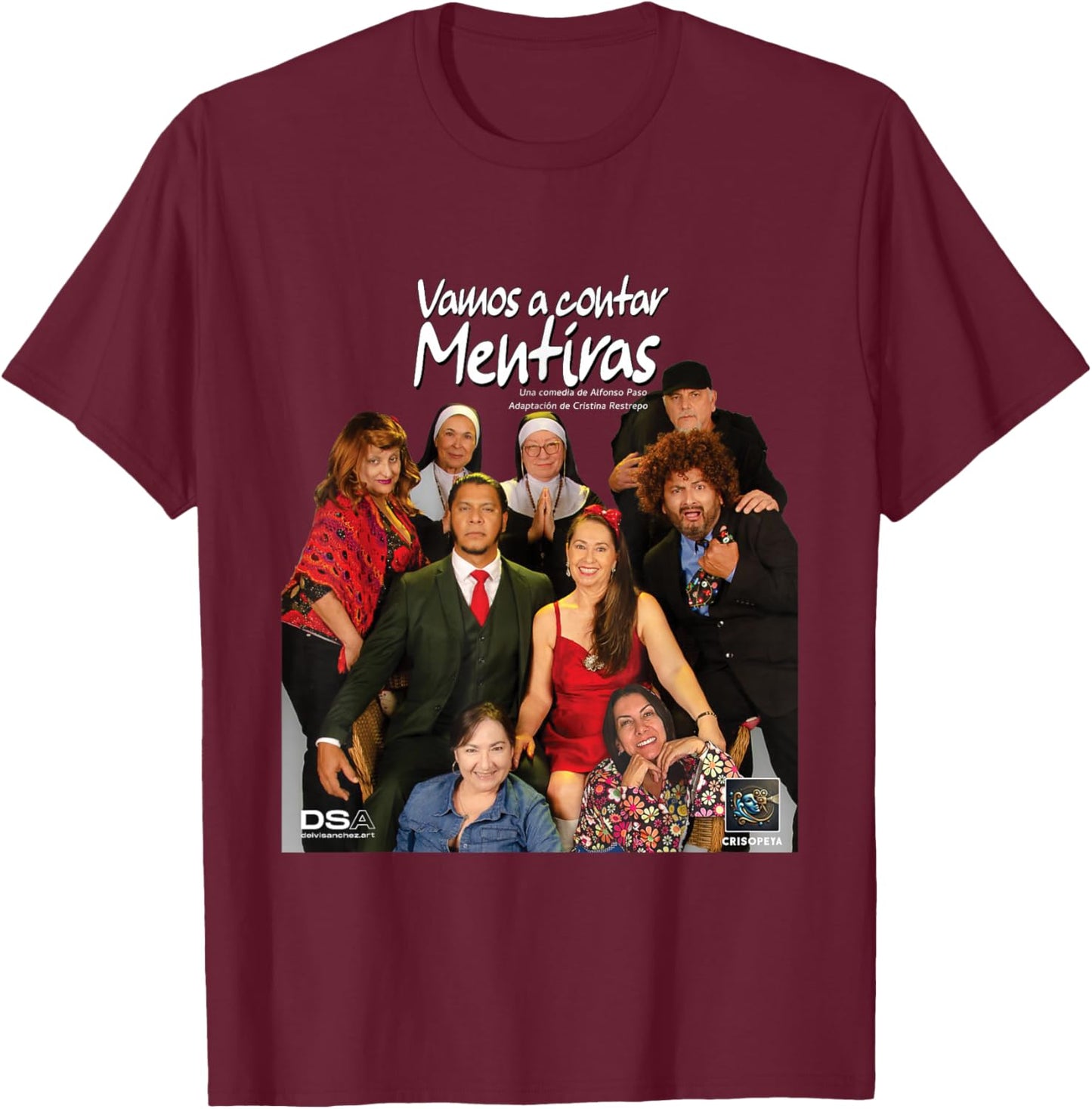 Vamos a Contar Mentiras - W/Background T-Shirt - T-Shirt | Maroon