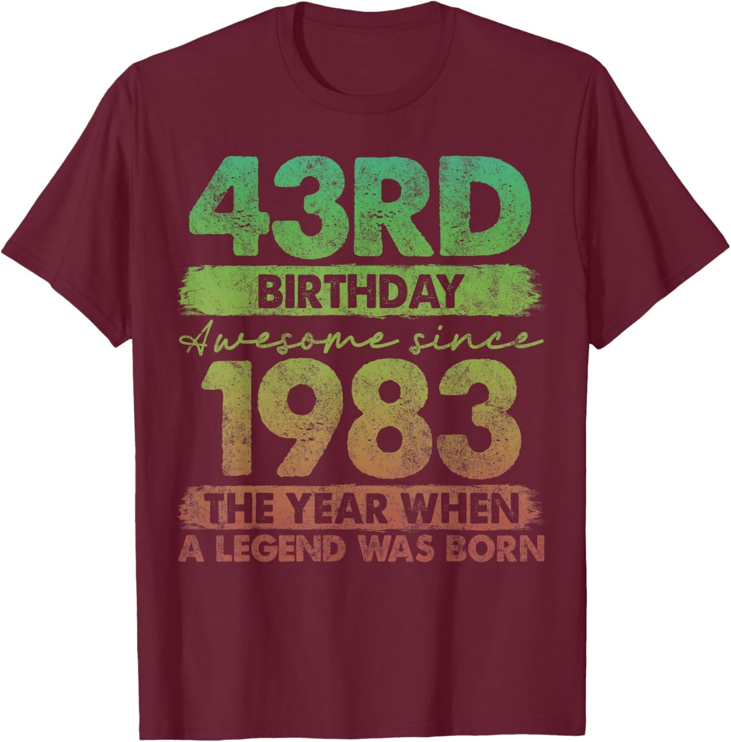 43 Year Old Gifts Vintage 1983 Limited Edition 43rd Birthday T-Shirt - T-Shirt | Maroon