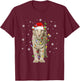 White Tiger Christmas Lights Funny Santa Animal Lover Xmas T-Shirt - T-Shirt | Maroon