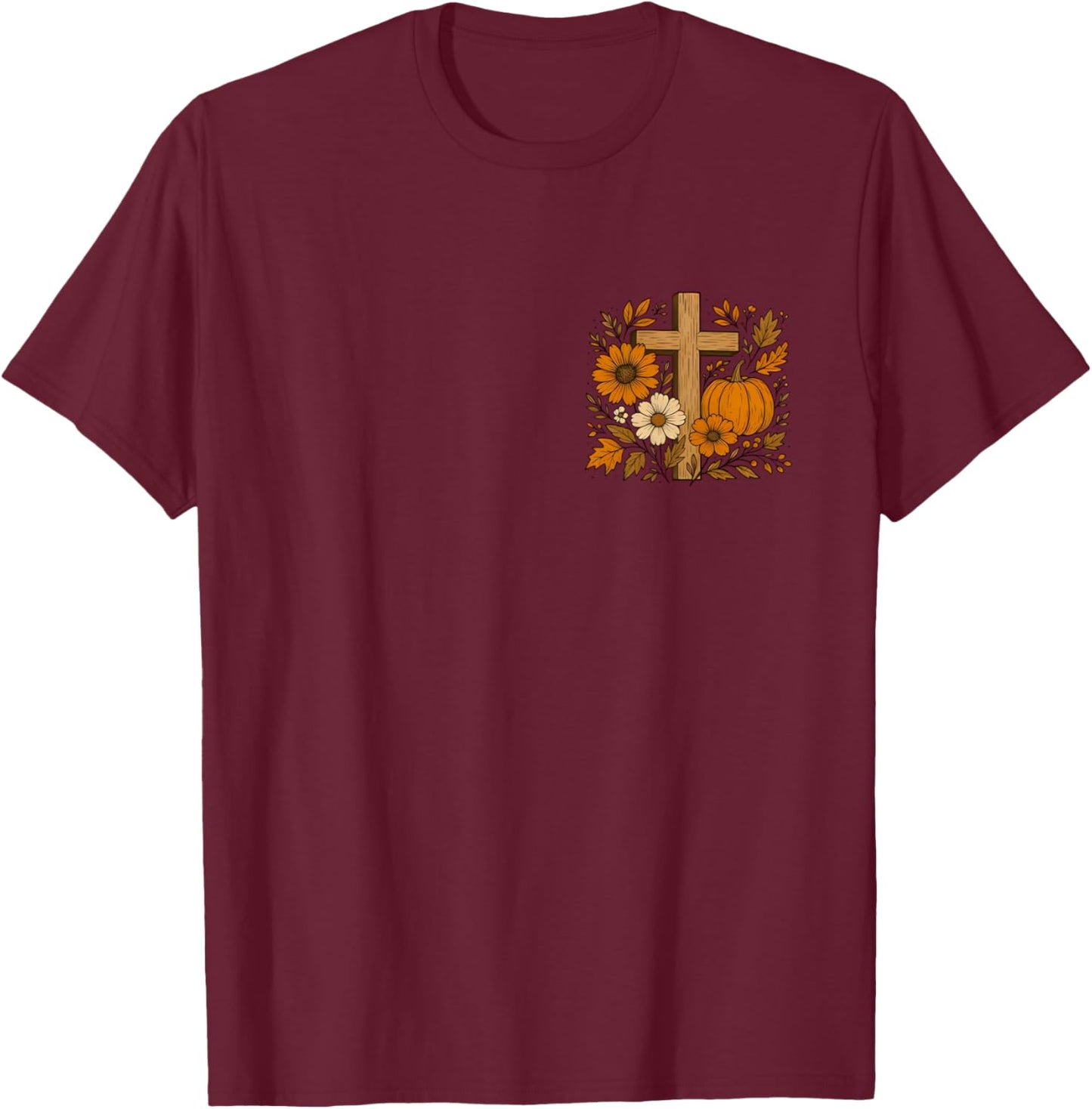 Fall for Jesus He Never Leaves T-Shirt - T-Shirt | Maroon
