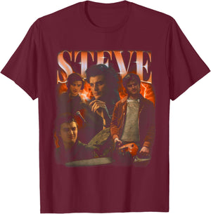 Stranger Things Steve Heartthrob Officially Licensed T-Shirt - T-Shirt | Maroon