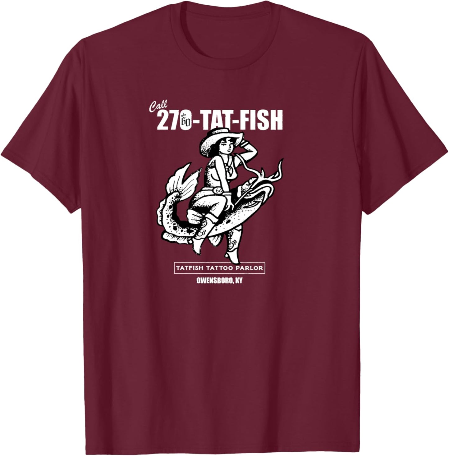 Ole 60 Tat-Fish Graphic T-Shirt - T-Shirt | Maroon