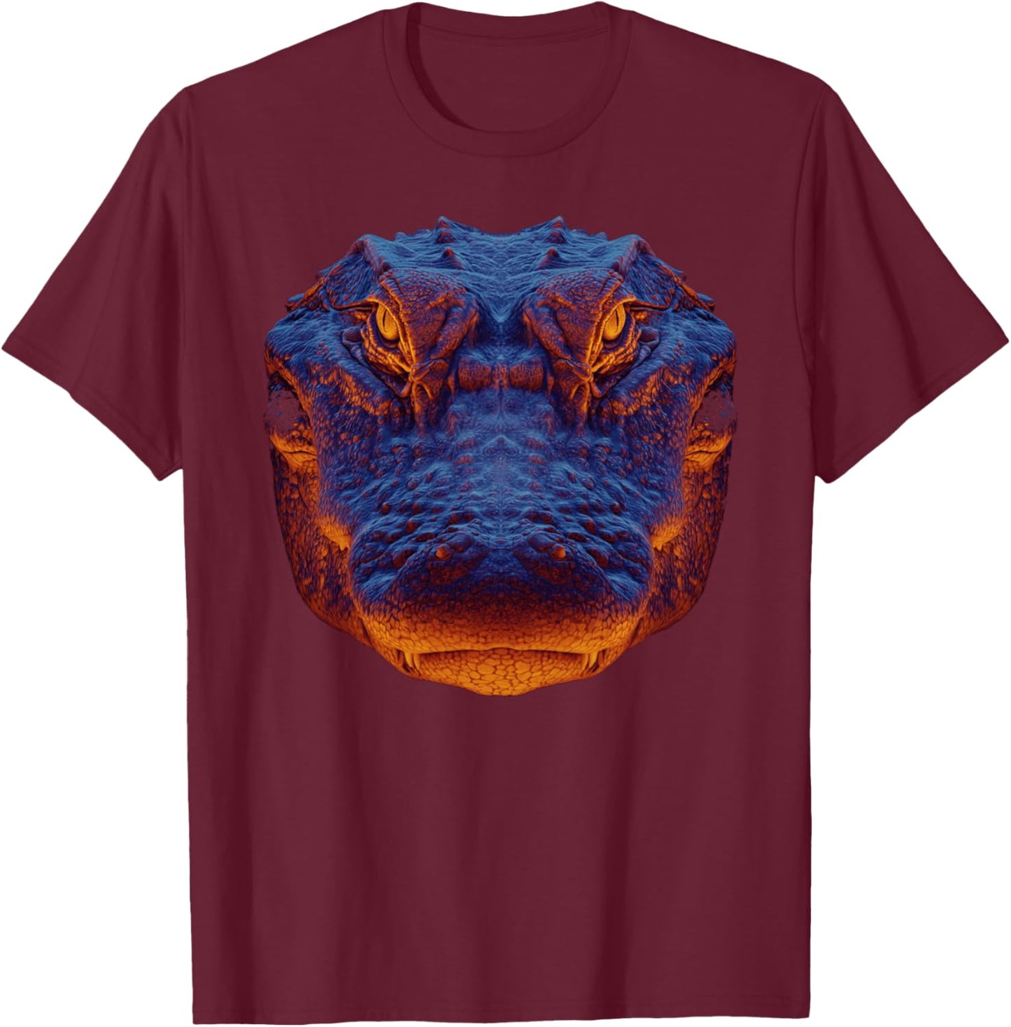 Crocodile Alligator Gator Face T-Shirt - T-Shirt | Maroon