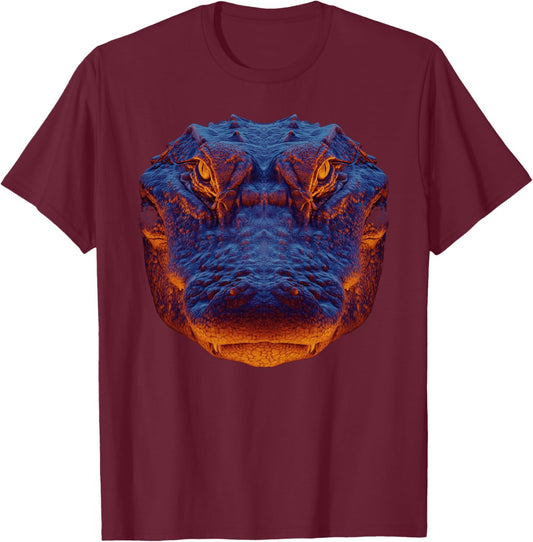 Crocodile Alligator Gator Face T-Shirt - T-Shirt | Maroon
