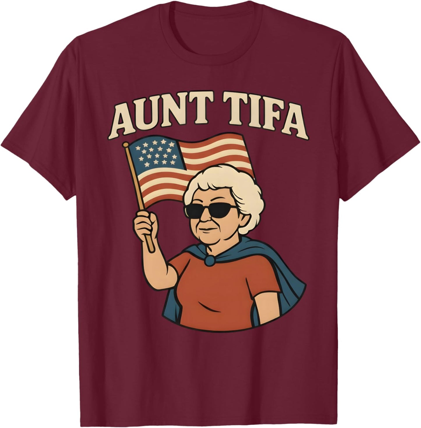 Aunt Tifa T-Shirt - T-Shirt | Maroon