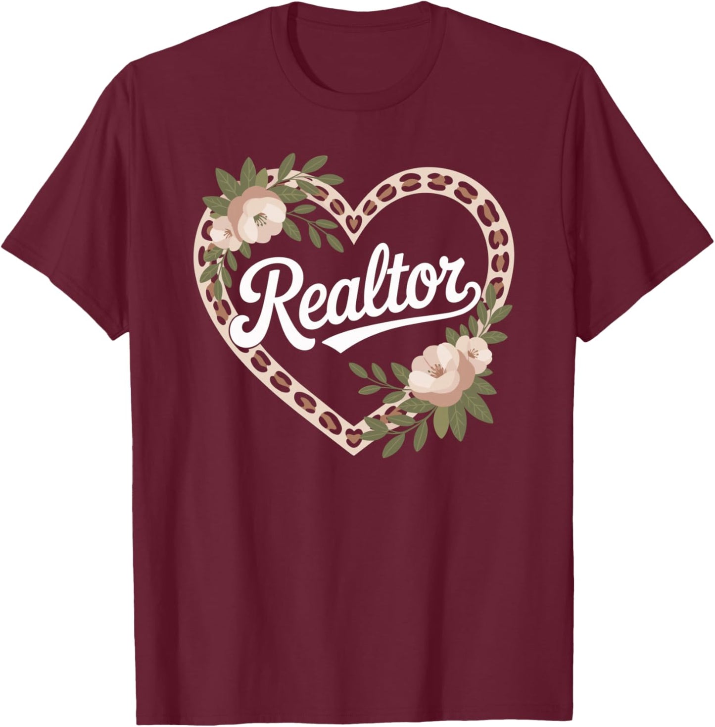 Realtor Heart T-Shirt - T-Shirt | Maroon