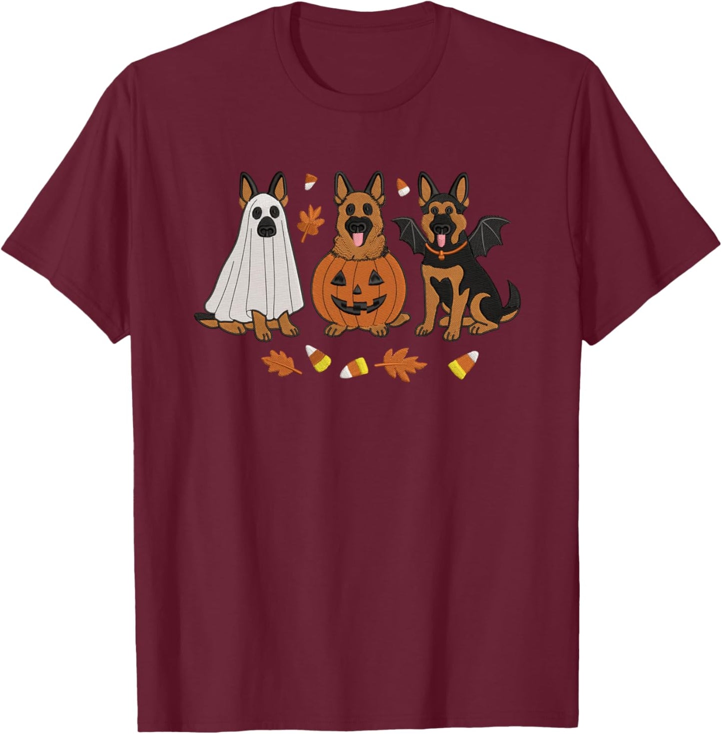 Spooky Shepherd Squad Halloween T-Shirt - T-Shirt | Maroon