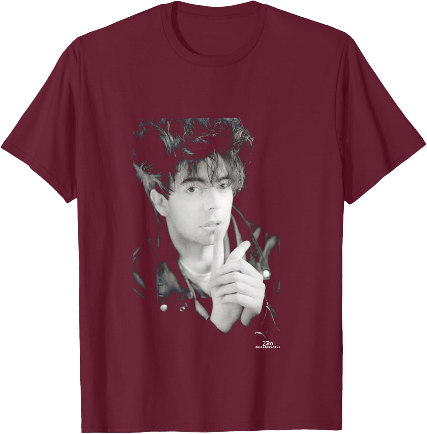 Ian McCulloch Echo & The Bunnymen Portrait by Phil Nicholls T-Shirt - T-Shirt | Maroon