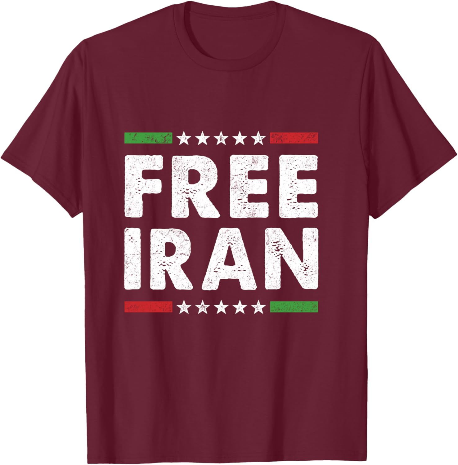 Free Iran Symbol Flag Heartbeat Freedom Love Men Women T-Shirt - T-Shirt | Maroon