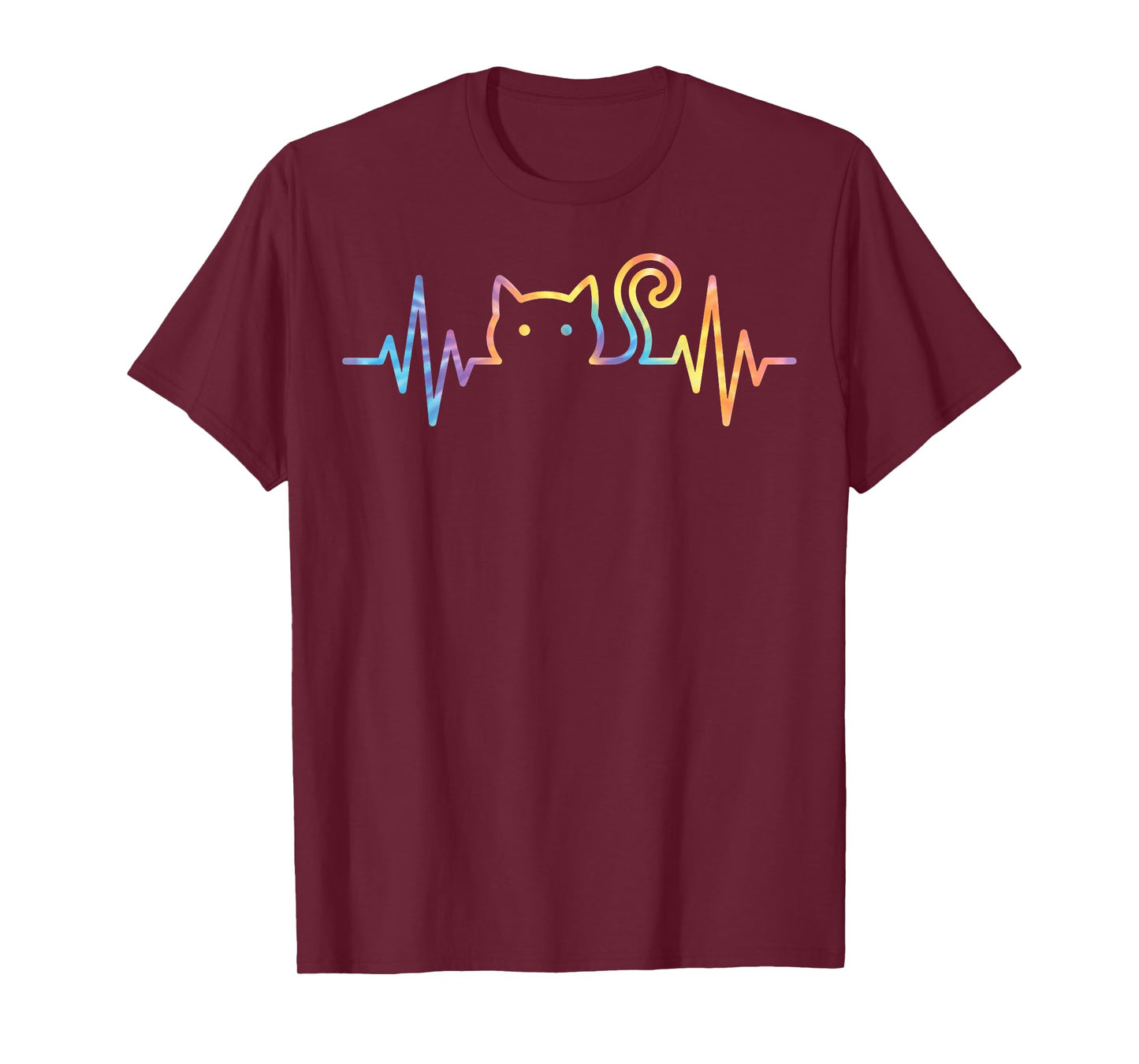 Heartbeat Cat Animal Silhouette Cute Cat T-Shirt