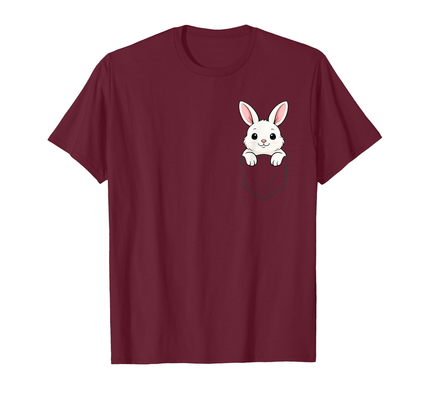 Funny Rabbit Peeking in Pocket Bunny Easter Men Women Kids T-Shirt