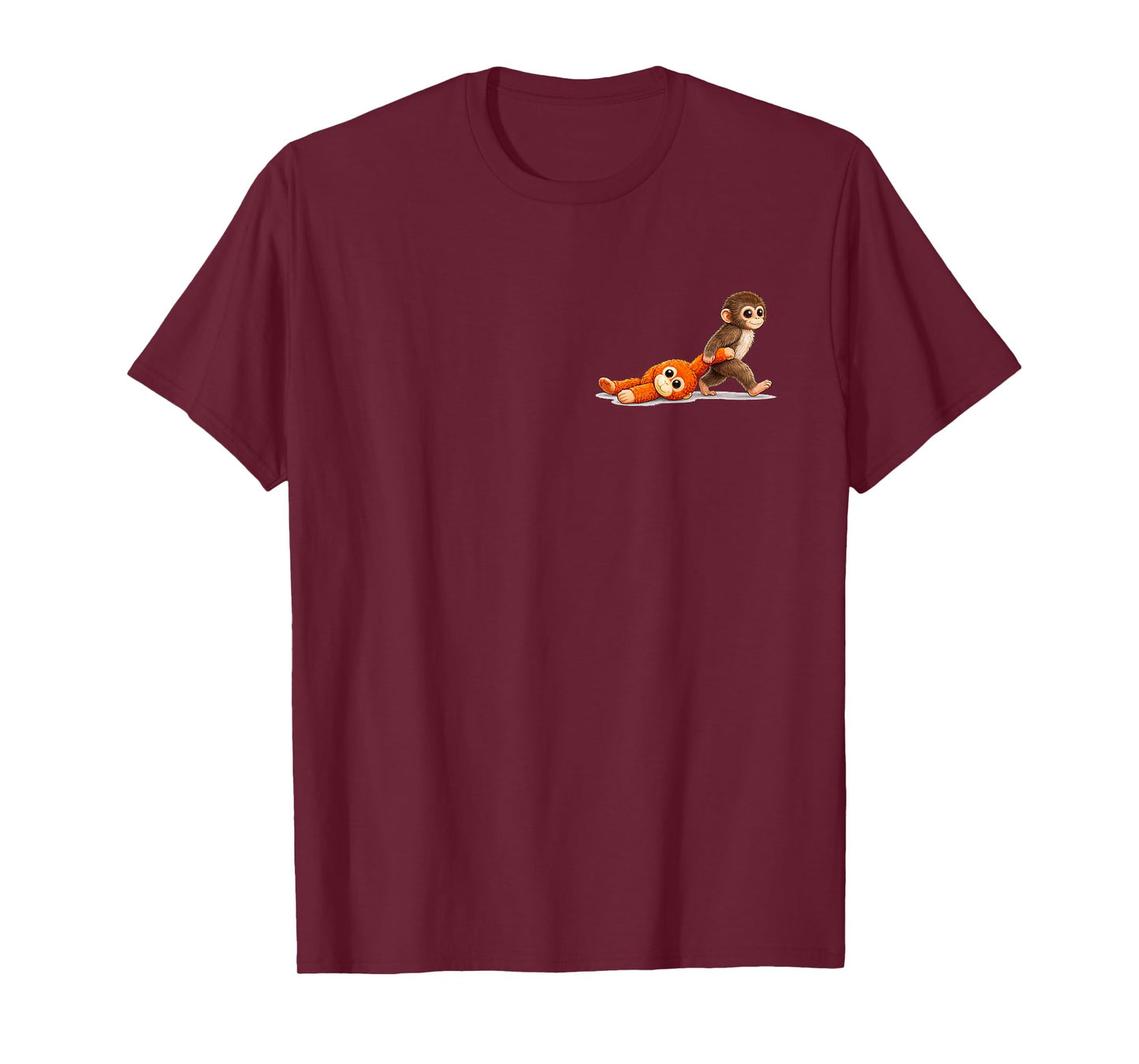 Retro Cute Monkey Punch Team Punch Back & Front (2 Side) T-Shirt