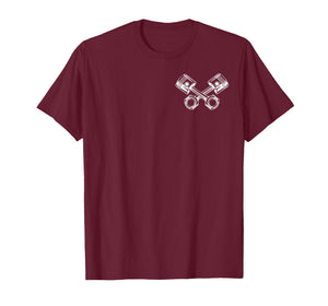 Car Mechanic Piston Artwork Auto Engine Garage Guy T-Shirt
