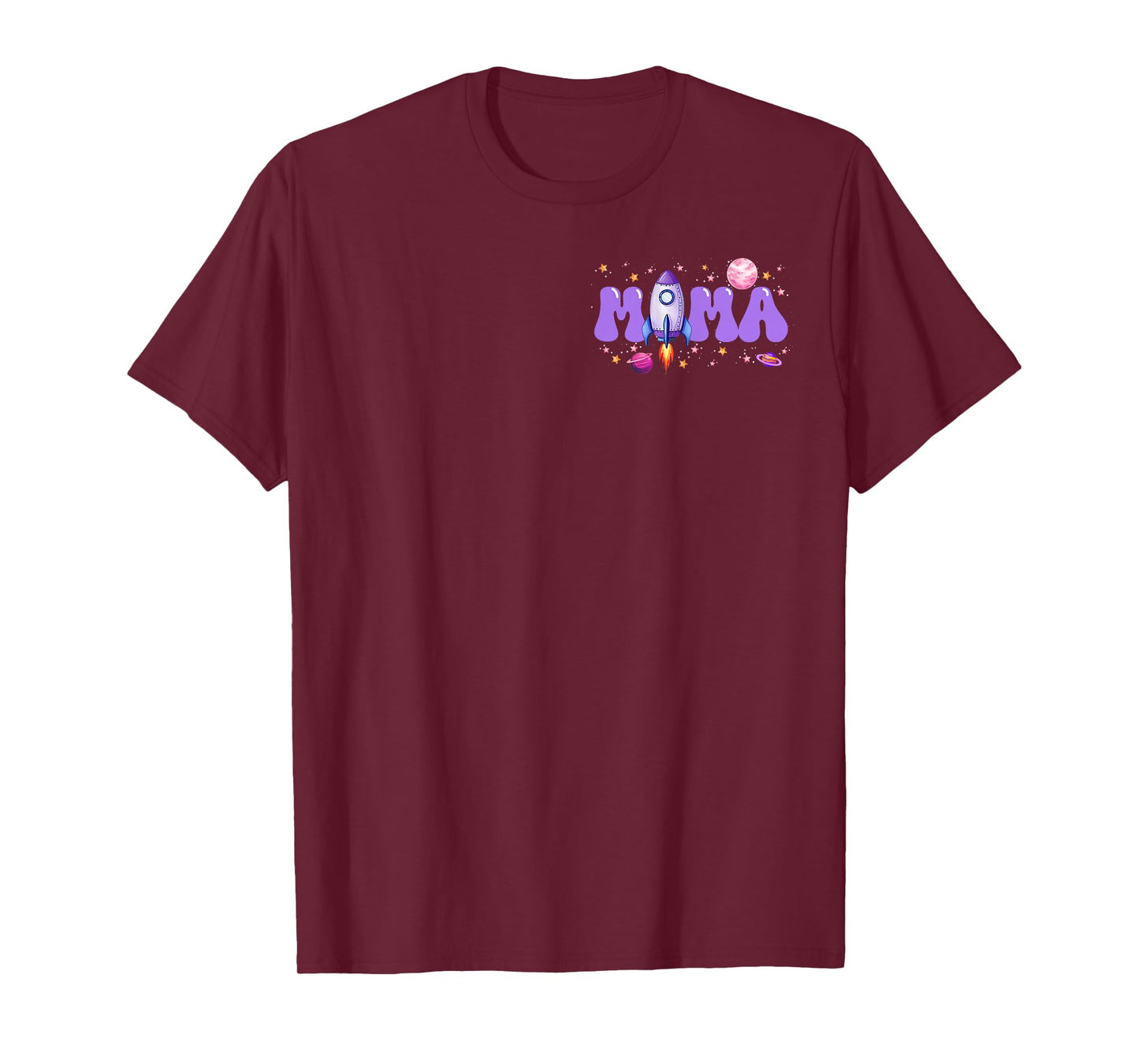 Two The Moon Mama of The Birthday Girl Astronaut Family T-Shirt