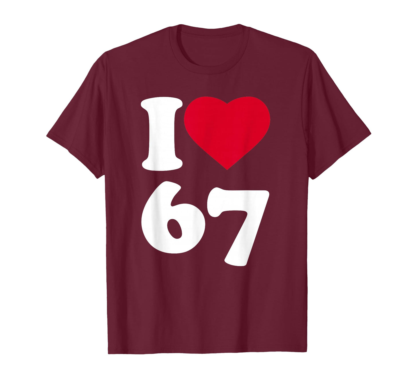 I Heart Love 6-7 Meme DominoSix-Seven Funny 67 Gen Z Alpha T-Shirt