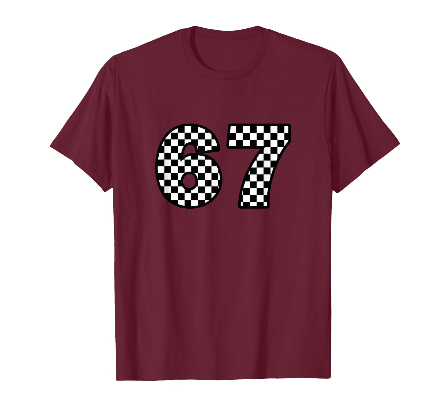 Funny 67 6 7 Checkerboard 90s and 80s Style Drip 67 T-Shirt