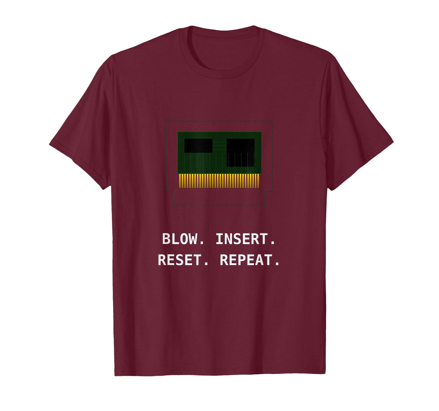 8-Bit Retro Video Game Cartridge Technical Blueprint T-Shirt