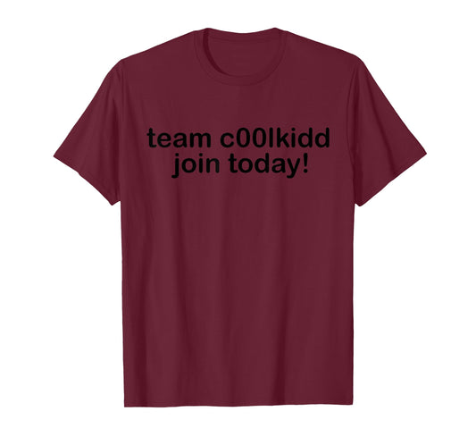 Team c00lkidd Join Today Kids Funny Quote Cool Kid red T-Shirt