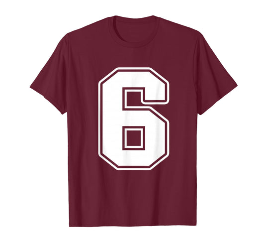 Number 6 Matching 67 Meme Team Sports Varsity Graphic Tee T-Shirt
