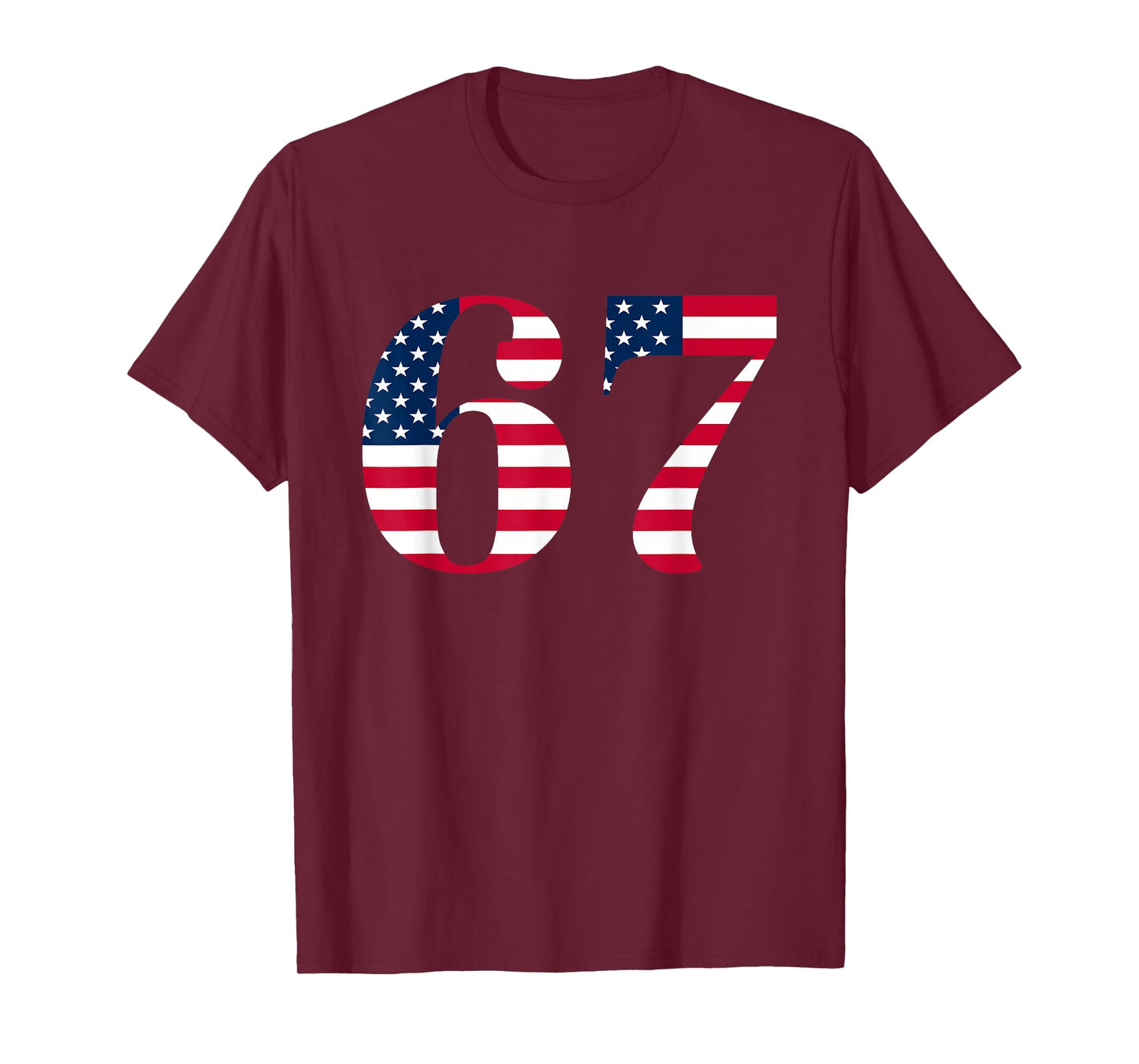Six Seven 67 Meme Funny US American Flag Halloween Design T-Shirt