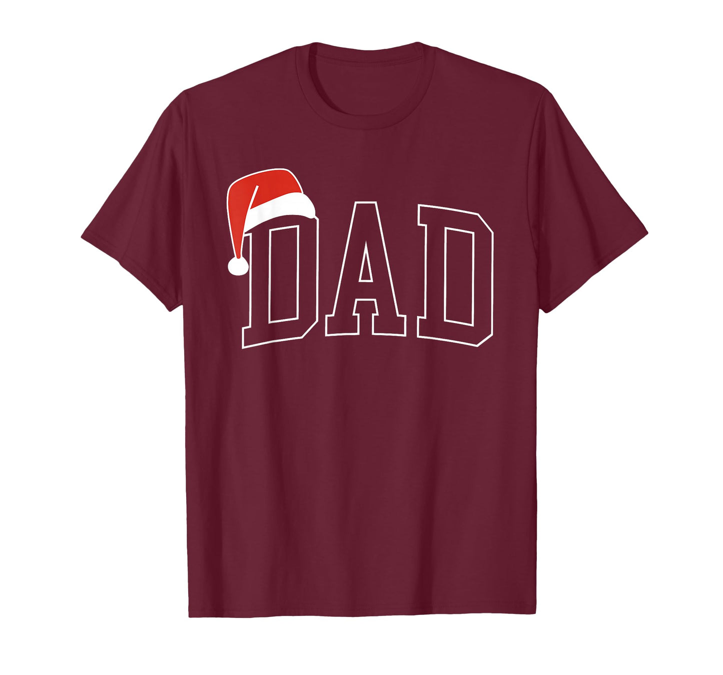 Dad Merry Christmas Santa Hat Xmas Holiday Family Matching T-Shirt
