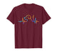 Dog Heartbeat Line Colorful Art for Men Kids Girl Dog Lover T-Shirt