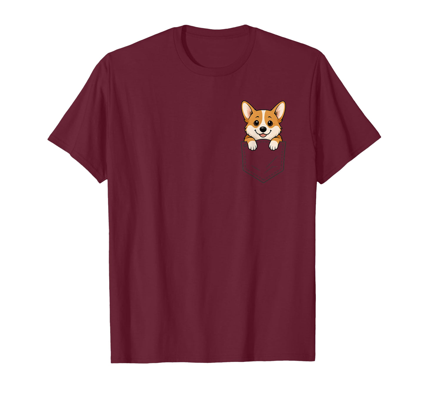 Funny Corgi Peeking in Pocket Animal Dog Lover Pet Mom T-Shirt