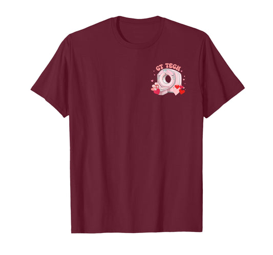 (2 Sided) Cupid's Favorite CT Tech Radiology Valentine Nurse T-Shirt