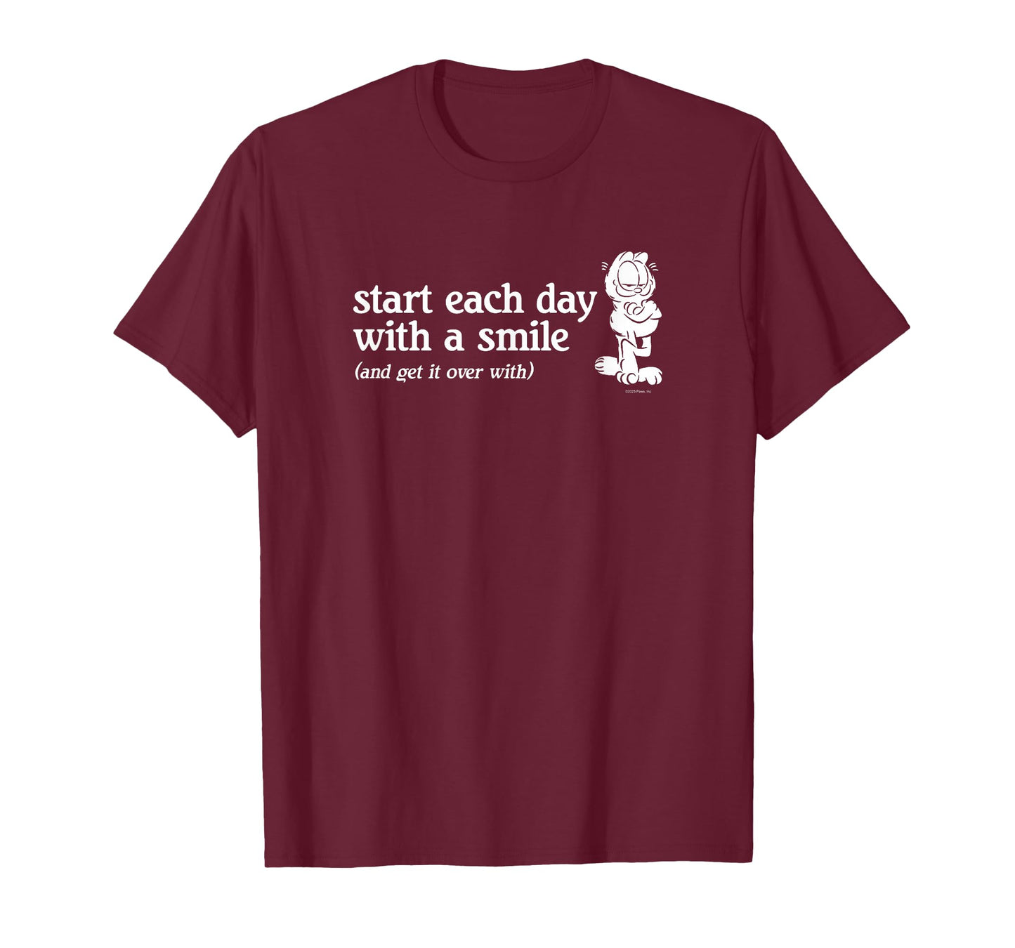 Garfield Start Each Day with a Smile Funny Cartoon Cat T-Shirt