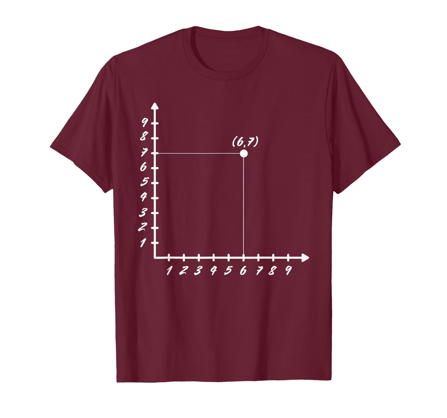 Six Seven 6 7 Coordinate Grid Plot Graph Plane Meme Design T-Shirt