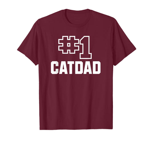 Number One Catdad Funny Cat Lover Pet Owner T-Shirt
